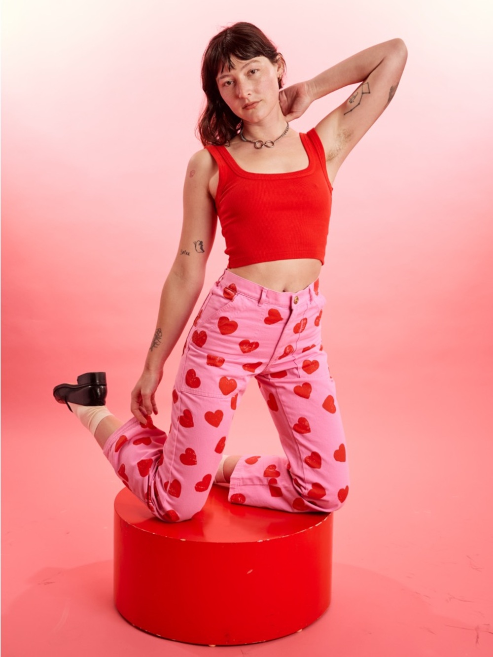 Big Bud Press Bubblegum Pink Heart Work Pants